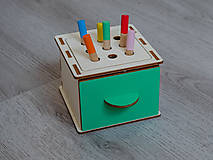 Hračky - Montessori drevená vkladačka 3v1 (Zelená) - 15847998_
