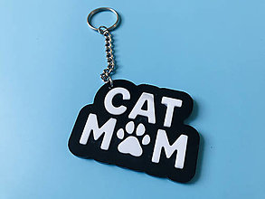 Kľúčenky - Kľúčenka – Cat mom (čierna) - 15847209_
