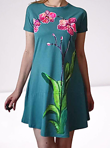 Šaty - Ručnemaľované šaty - Orchidea - 15848651_