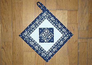 Úžitkový textil - Chňapka modrotlačová (č. 5) - 15850221_