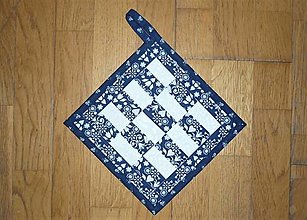 Úžitkový textil - Chňapka modrotlačová (č. 6) - 15850223_
