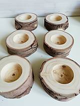 Svietidlá - Okatý drevený svietnik prírodný (v9 - bez očí - priemer 8cm, výška 3 cm) - 15849655_