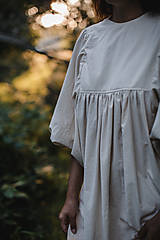 Šaty - Minimalistické šaty z bavlny - béžové - 15852553_