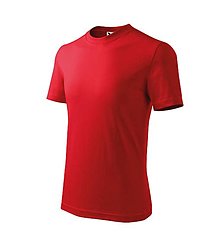 Polotovary - Detské tričko BASIC červená 07 - 15852203_