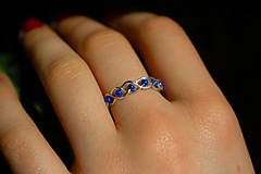 Prstene - Pletený korálkový prstienok - perleťový - 15852142_
