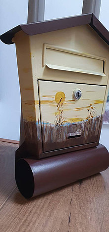 Nádoby - Celomaľovaná malá poštová schránka,, západ slnka,, - 15852538_