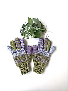 Detské doplnky - Detské prstové rukavice zeleno fialové - 15854081_