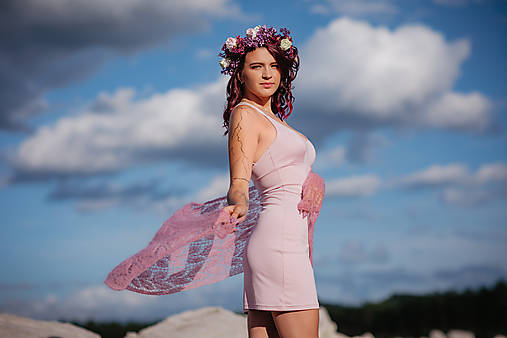 Šatky - Čipkovaná šatka mohair & silk | Z kvetov jabloní - 15853172_