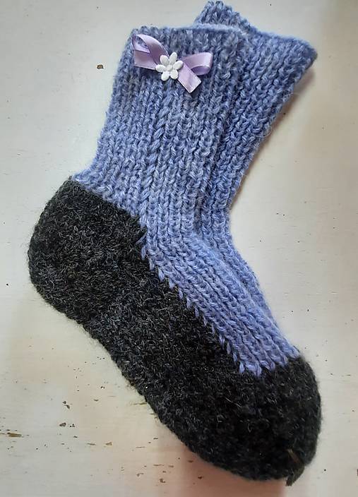 ponožky veľ. 38-39 (38-39 fialkové s mašličkou)