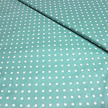 Textil - Zelená s bielou bodkou - 15854399_