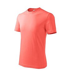 Polotovary - Detské tričko BASIC korálová A1 - 15853012_
