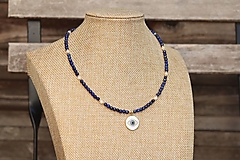 Náhrdelníky - Náhrdelník - choker - lapis lazuli, mesačný kameň - 15853146_