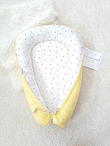 Detský textil - Hniezdo pre bábätko obojstranne bodky Pure/žltá - 15856170_