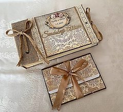 Papiernictvo - Set-Svadobný album+darčeková krabičková obálka na peniaze s osobným venovaním - 15856122_