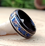 Prstene - Ebenový prsteň s jaspisom a oceľou - 15857394_
