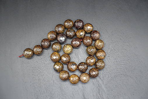 Minerály - Bronzit fazetovaný 4-6-8-10-12 (30ks (12mm)) - 15856455_