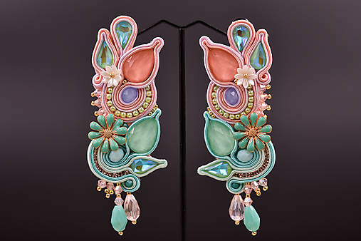 Náušnice - Soutache náušnice "Floral Delight" - 15856542_