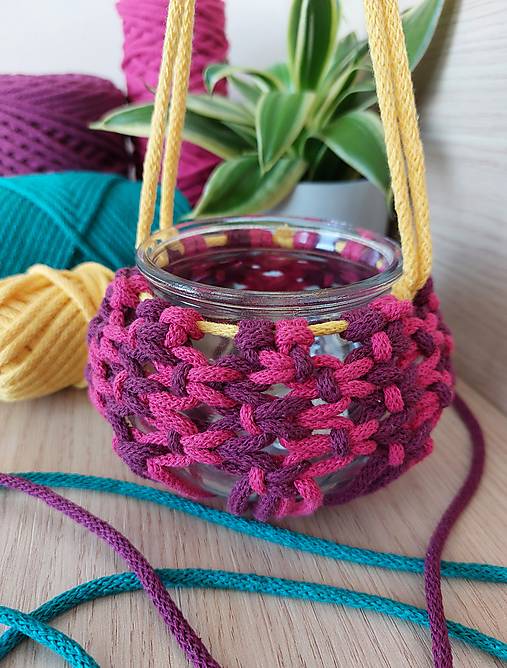 Svietidlá - Macramé svietnik EXOTIC - 15856927_