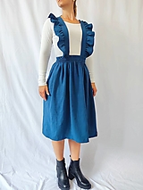 Sukne - Ľanová sukňa s odnímateľnými trakmi - 15856916_