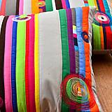 Úžitkový textil - Patchworkový polštář – pruhovaná šedá myš - 15857646_