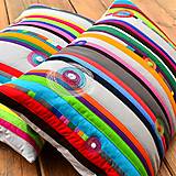 Úžitkový textil - Patchworkový polštář – pruhovaná šedá myš - 15857647_