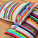 Úžitkový textil - Patchworkový polštář – pruhovaná šedá myš - 15857649_