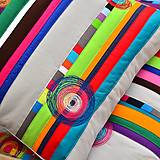 Úžitkový textil - Patchworkový polštář – pruhovaná šedá myš - 15857651_