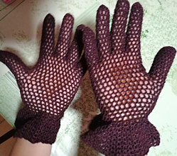 Rukavice - Handmade hačkované elegantné rukavičky - 15857325_