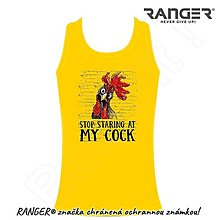 Topy, tričká, tielka - Tielko RANGER® - Vtipné motív MY COCK (Žltá) - 15856740_