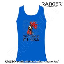 Topy, tričká, tielka - Tielko RANGER® - Vtipné motív MY COCK (Modrá) - 15856741_