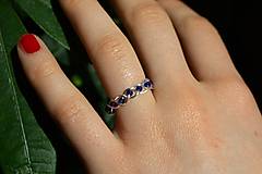 Prstene - Pletený korálkový prstienok - král'ovsky modrý - 15856831_