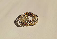 Prstene - Pletený korálkový prstienok - žltý - 15857021_