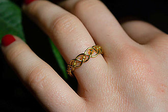 Prstene - Pletený korálkový prstienok - žltý - 15857018_