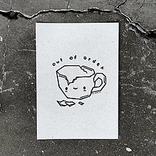 Grafika - A smol cup of melancholy (jemne sivý papier) - 15859641_