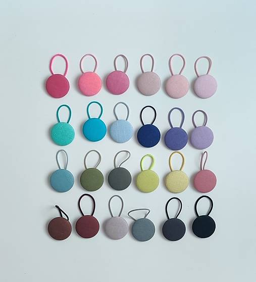 Ozdoby do vlasov - Gumičky do vlasov s buttonkami Recyklovany lan - 15858230_