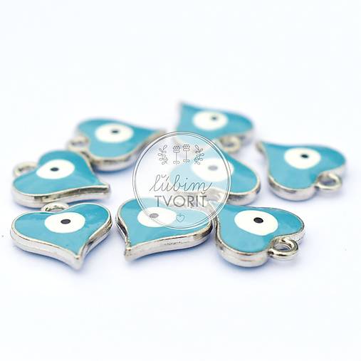 Komponenty - (5935) Prívesok Evil Eye, 14 x 12 mm - 1 ks - 15859487_