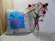 Úžitkový textil - Maľovaný vankúš Echinacea - 15857878_