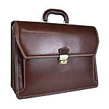 Pánske tašky - Veľká kožená aktovka v tmavo hnedej farbe s bohatou výbavou - 15858630_
