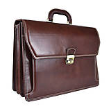 Pánske tašky - Veľká kožená aktovka v tmavo hnedej farbe s bohatou výbavou - 15858634_