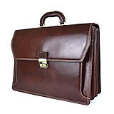 Pánske tašky - Veľká kožená aktovka v tmavo hnedej farbe s bohatou výbavou - 15858635_