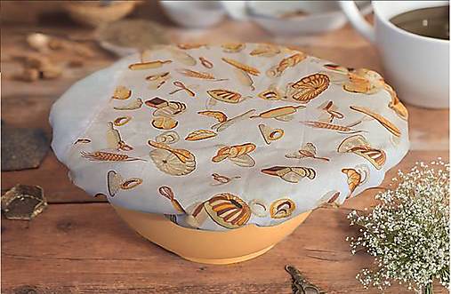 Úžitkový textil - ♻️ Kryt na misku (čiapka na kysnutie)  - 15858365_