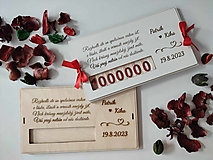 Papiernictvo - Drevená obálka na peniaze - Váš prvý milión, prírodná - 15858787_