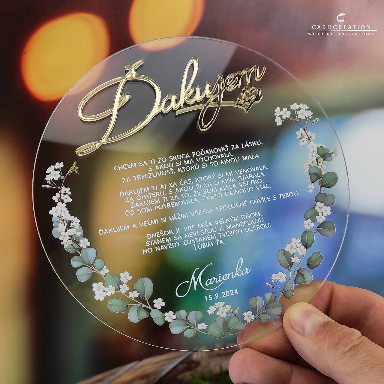 Poďakovanie rodičom PR024CA