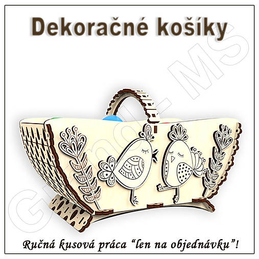 Dekorácie - Veľkonočný košík - vzor D - 15858675_