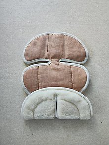 Detský textil - Vlnienka podložka do autosedačky Cybex Cloud Z2 100% Merino top super wash Natural 100% ľan Powder Pink - 15860354_