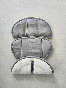 Detský textil - Vlnienka podložka do autosedačky pre novorodenca Cybex Aton 5 100% Merino top super wash Natural 100% ľan Grey - 15860399_