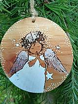 Dekorácie - Vianočná drevená dekorácia "anjel14" - 15860104_