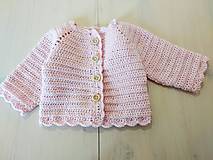 Detské oblečenie - Háčkovaný svetrík pre dievčatko - 15860083_