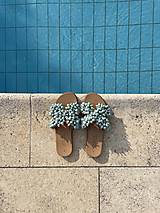 Ponožky, pančuchy, obuv - Hera modré kožené sandále - 15860138_