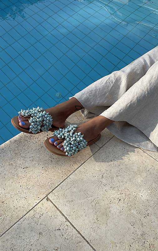 Hera modré kožené sandále